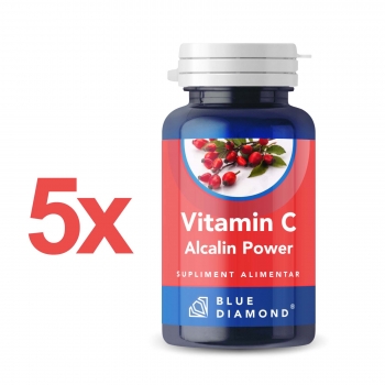 PACHET PROMOTIONAL 5 Vitamina C Alcalin Power – Vitamina C din ascorbat de calciu, m...